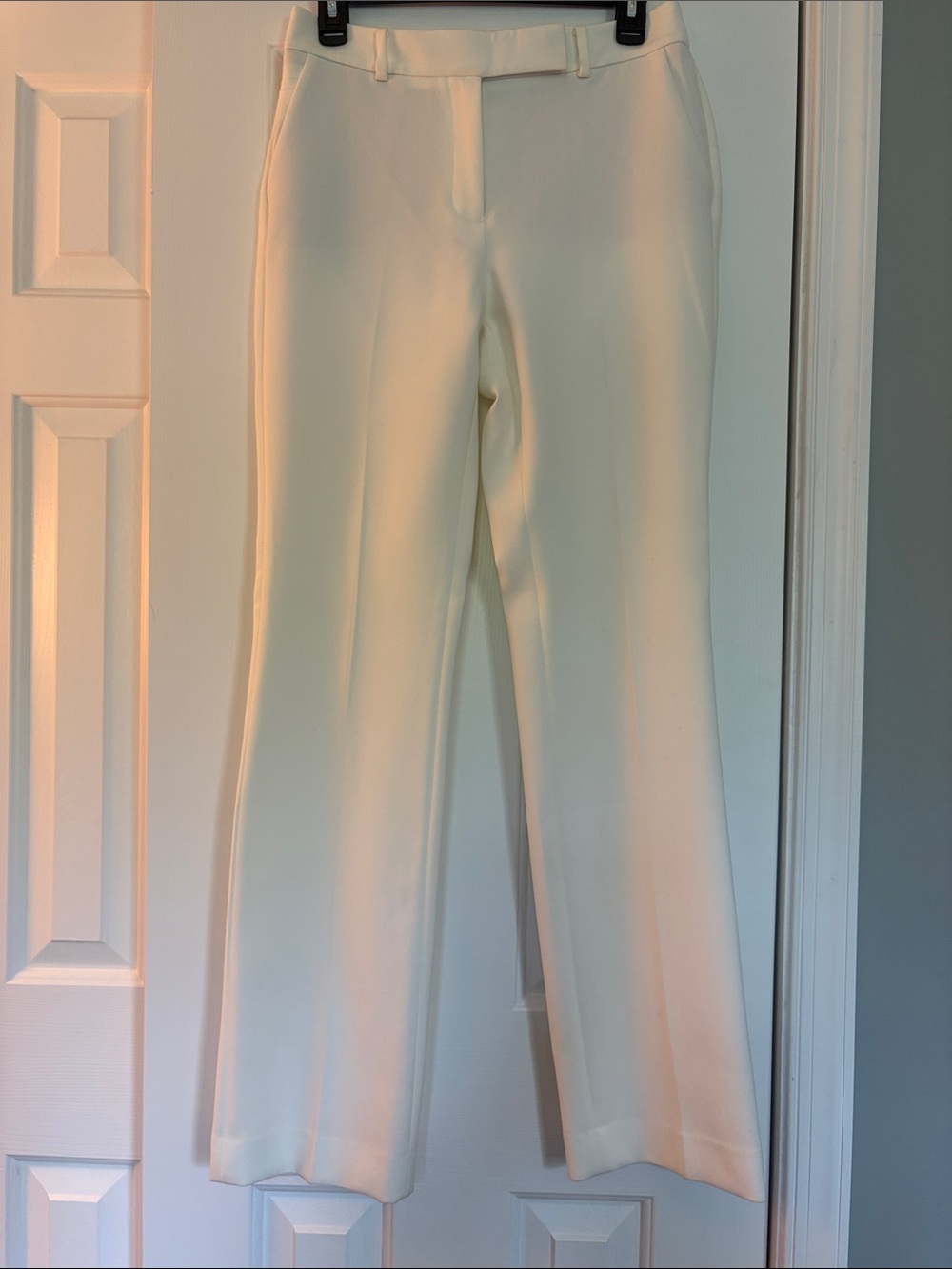 White House Black Market Cream Boot-Cut Dress Pants